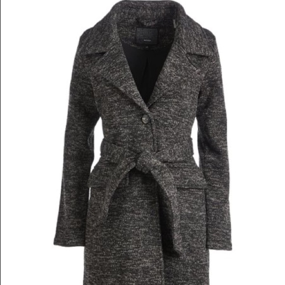 NWT Steve Madden Charcoal Belted Fleece Jacket